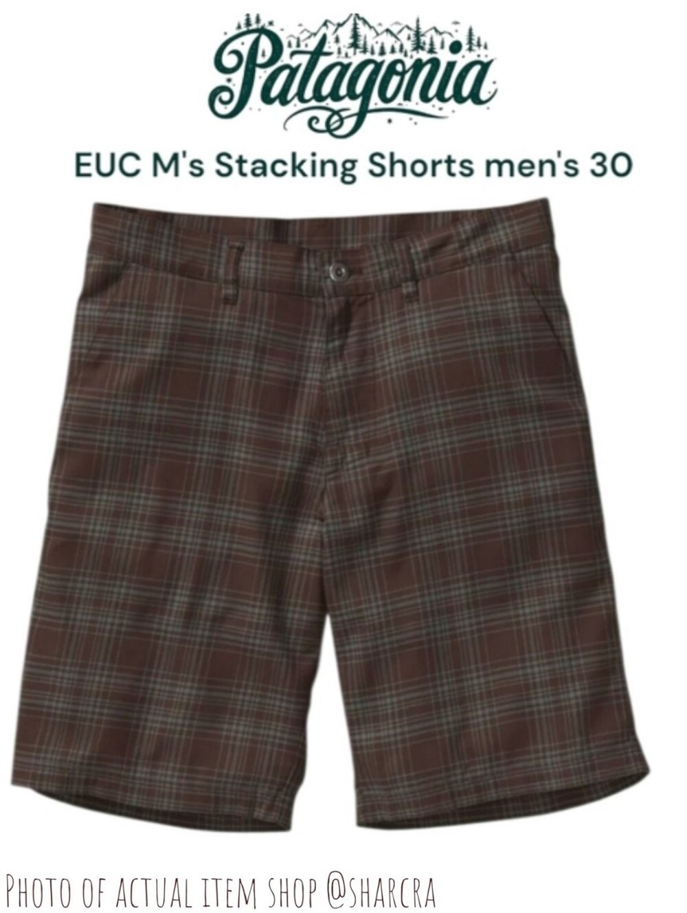 Patagonia Men's M' s Stacking Shorts Style #57480 In Spouting Black Oak Pla 30